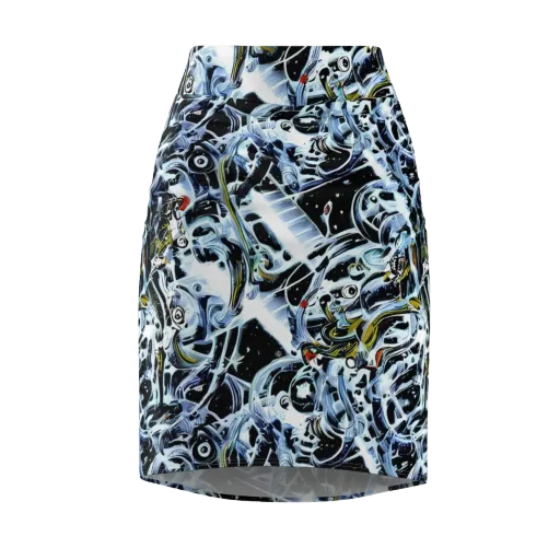 Liquid Chrome on a Pencil Skirt