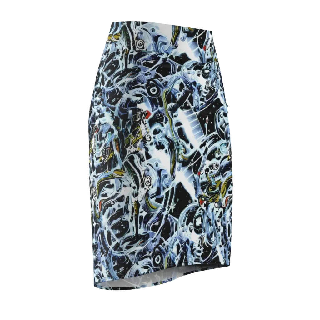 Liquid Chrome on Pencil Skirt — Front Side