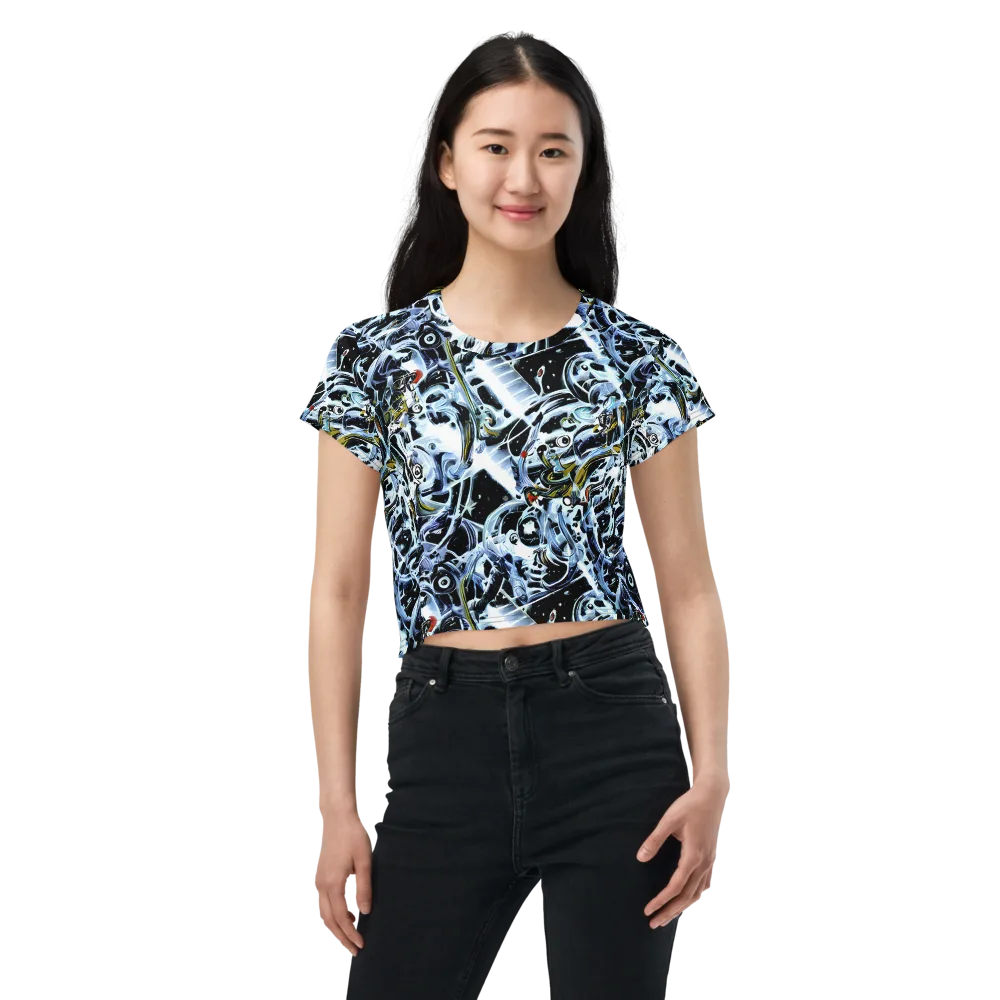 Liquid Chrome on Crop Tee — Front