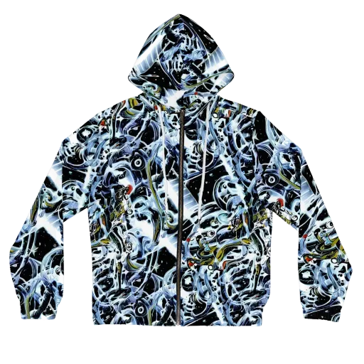 Liquid Chrome on a Women's Full-Zip Hoodie