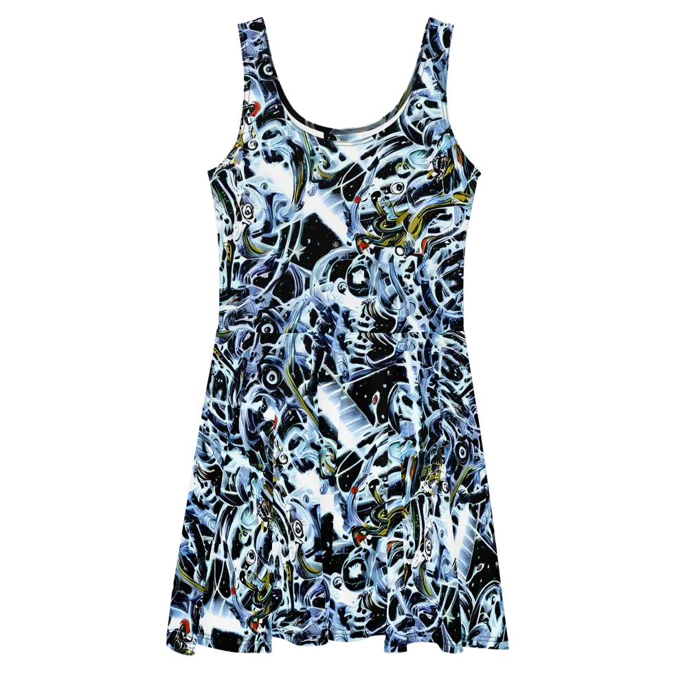 Liquid Chrome on Skater Dress — Front