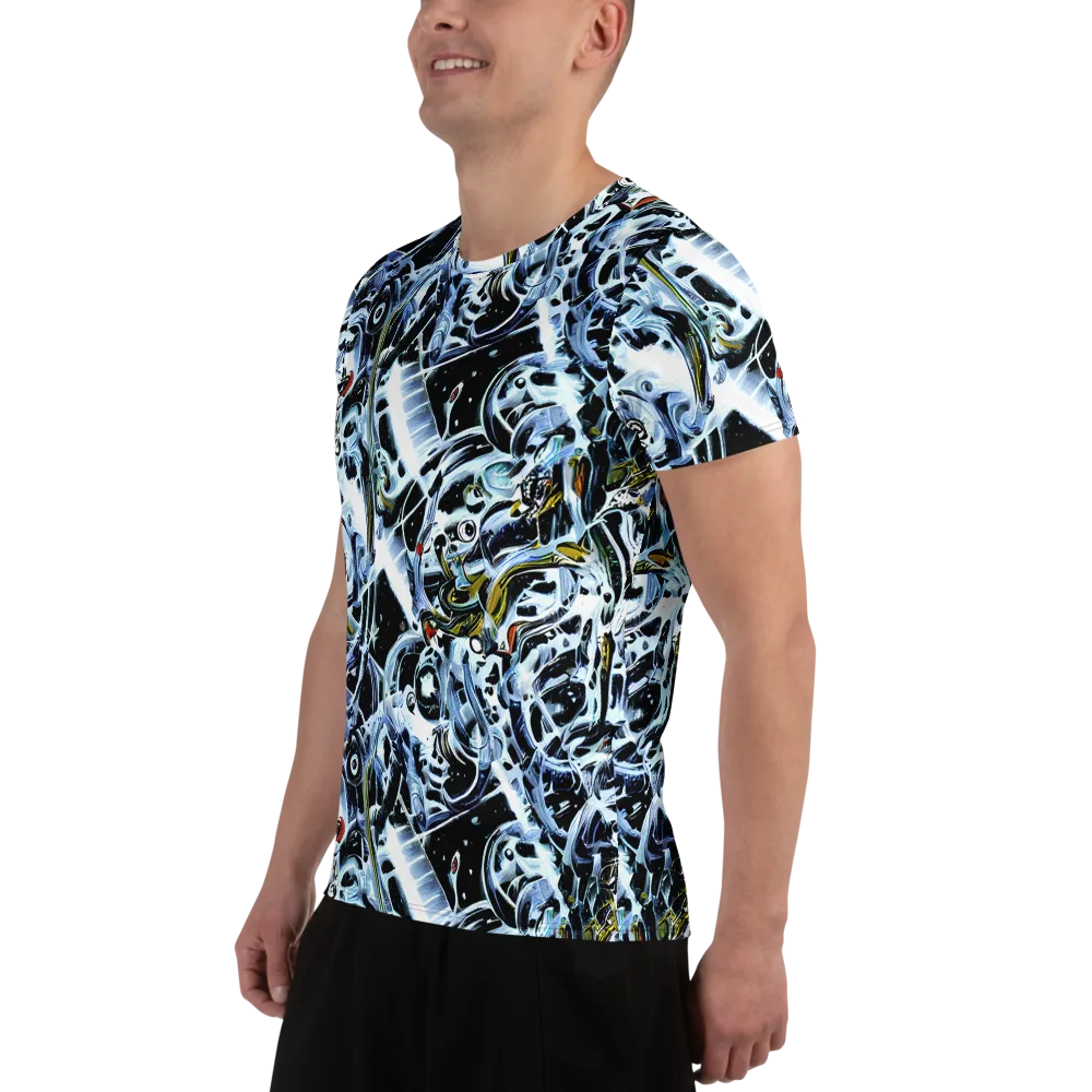 Liquid Chrome on Men's Athletic T-Shirt — Left