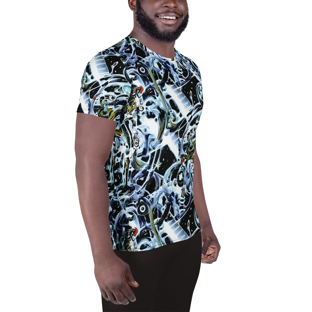 Liquid Chrome on Men's Athletic T-Shirt — Right