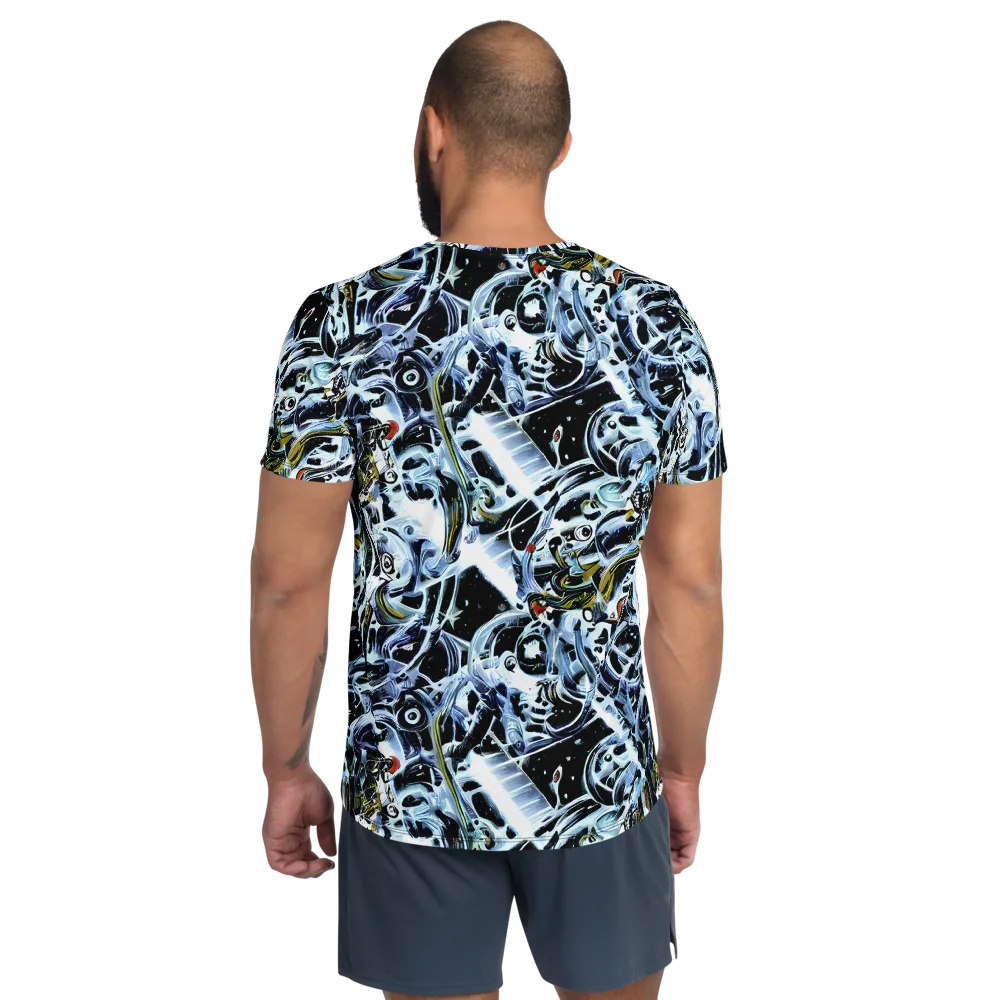 Liquid Chrome on Men's Athletic T-Shirt — Back