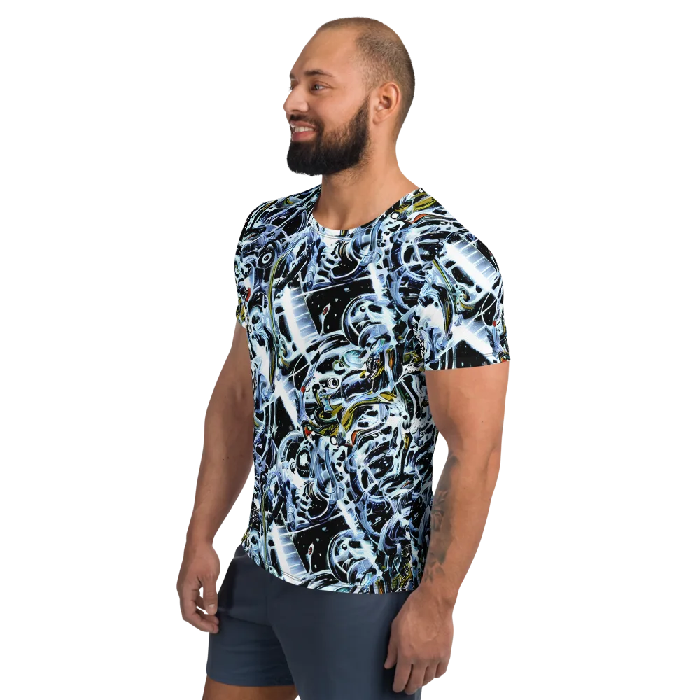 Liquid Chrome on Men's Athletic T-Shirt — Left