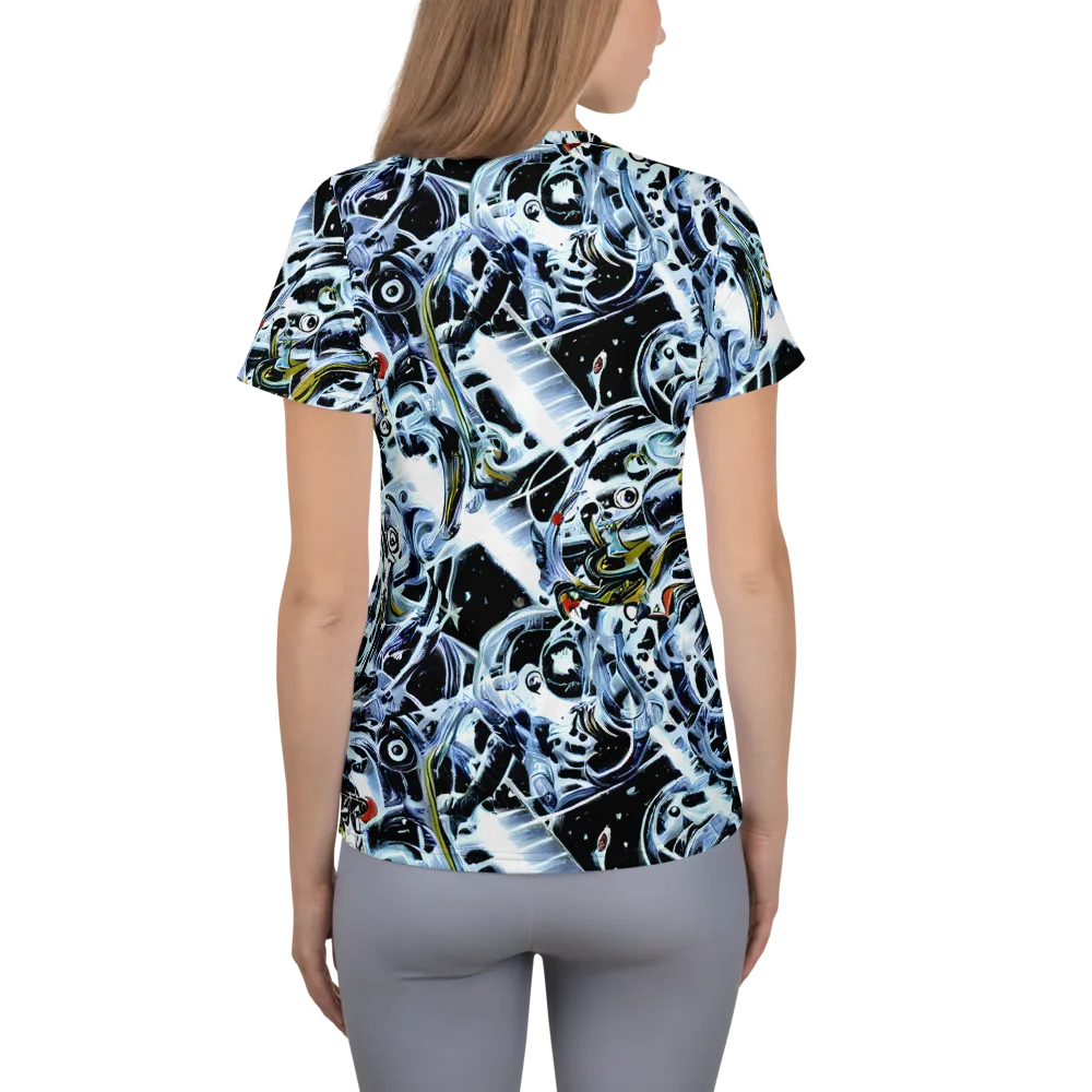 Liquid Chrome on Women's Athletic T-Shirt — Back