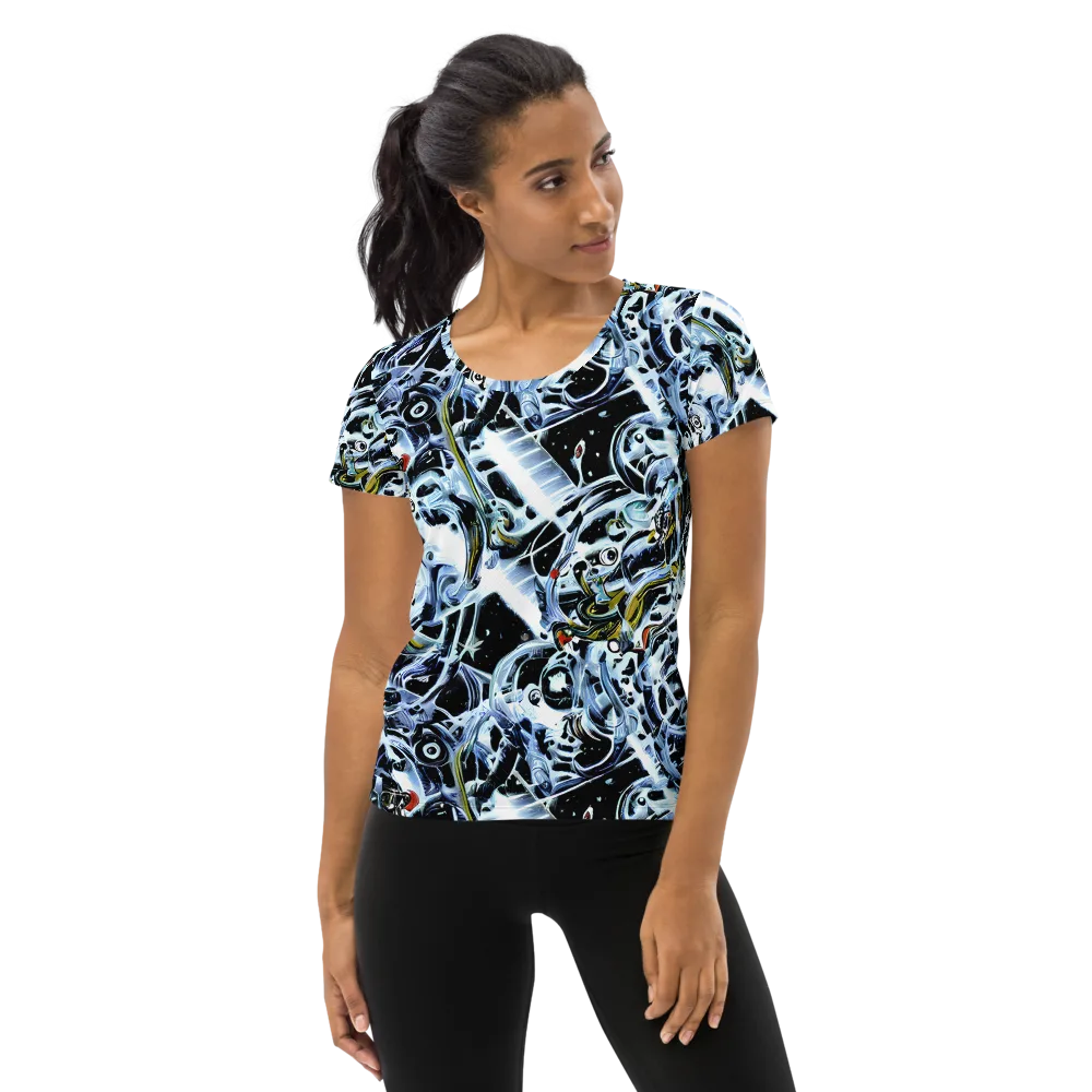 Liquid Chrome on Women's Athletic T-Shirt — Front