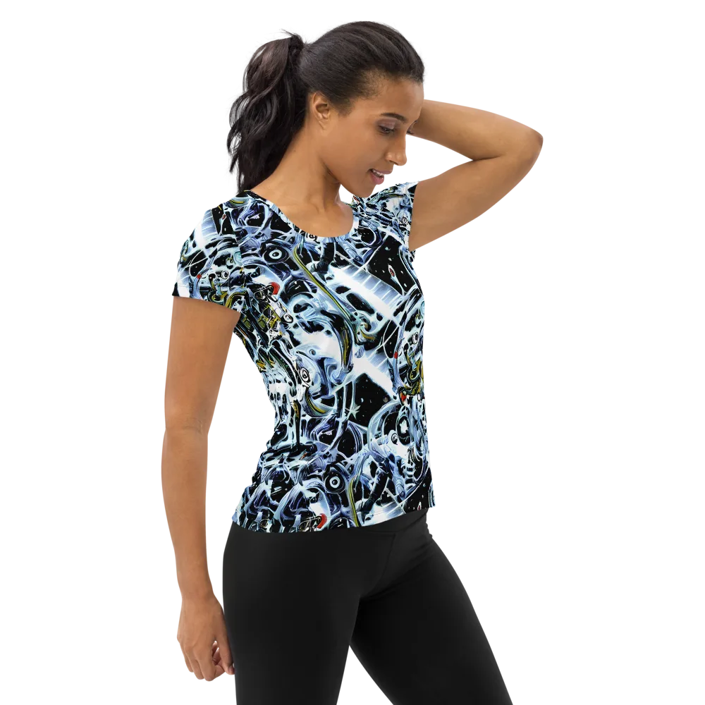 Liquid Chrome on Women's Athletic T-Shirt — Right