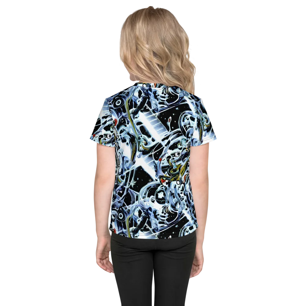 Liquid Chrome on Kids Crew Neck T-Shirt — Back