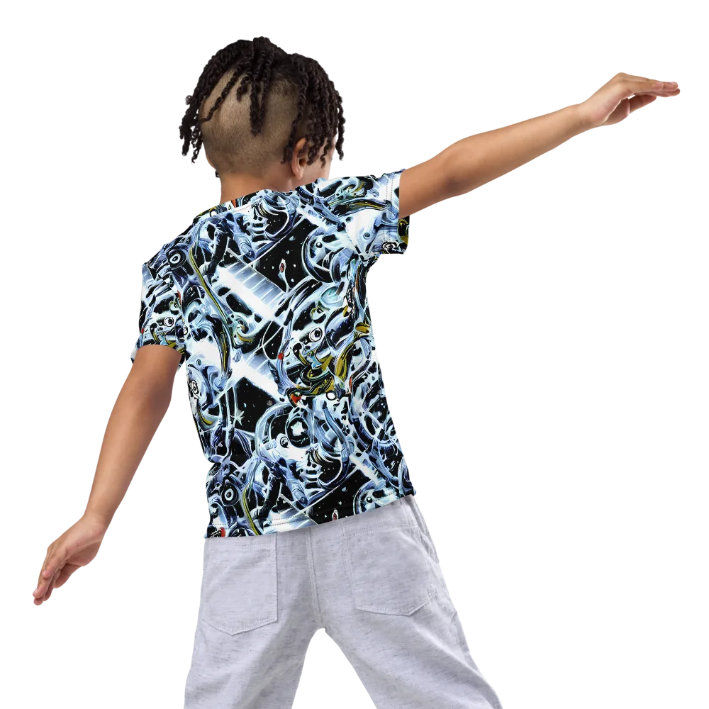 Liquid Chrome on Kids Crew Neck T-Shirt — Back