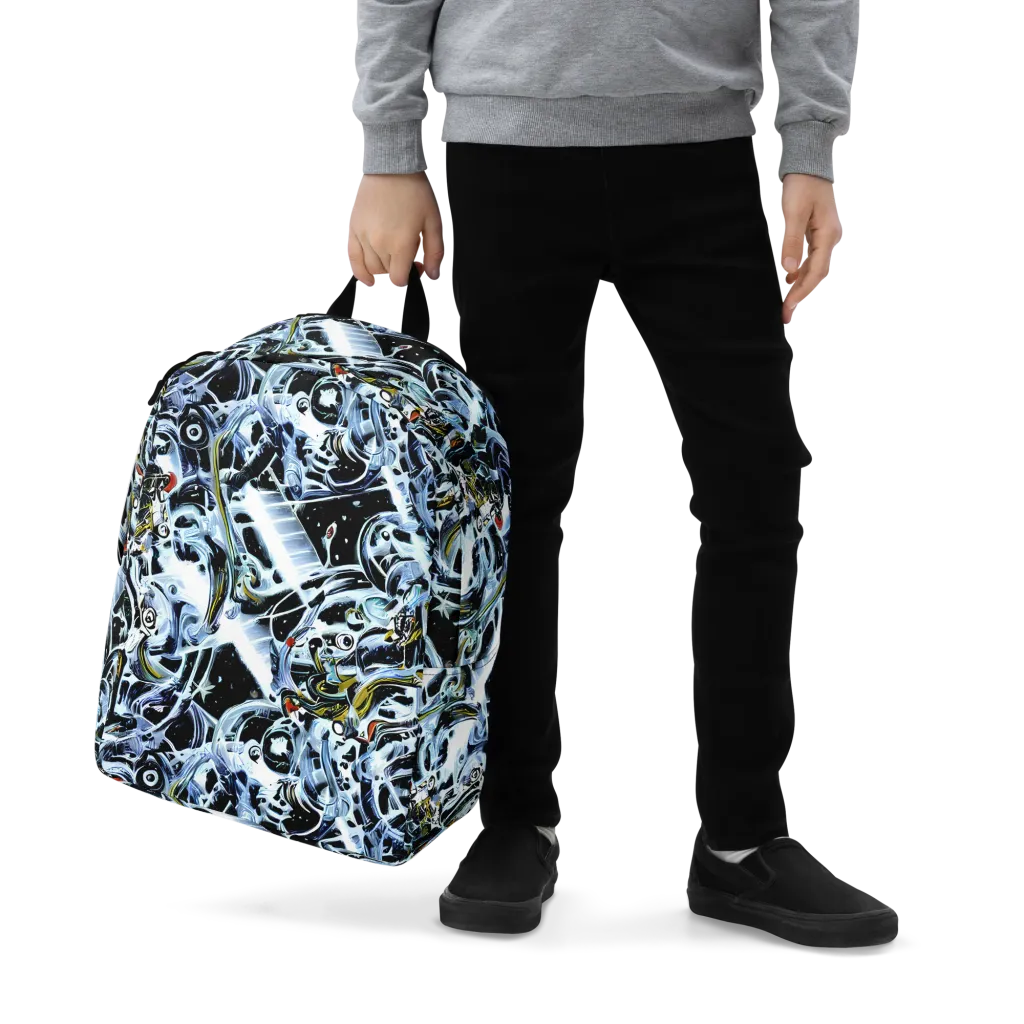 Liquid Chrome on Minimalist Backpack — Zoomed-in