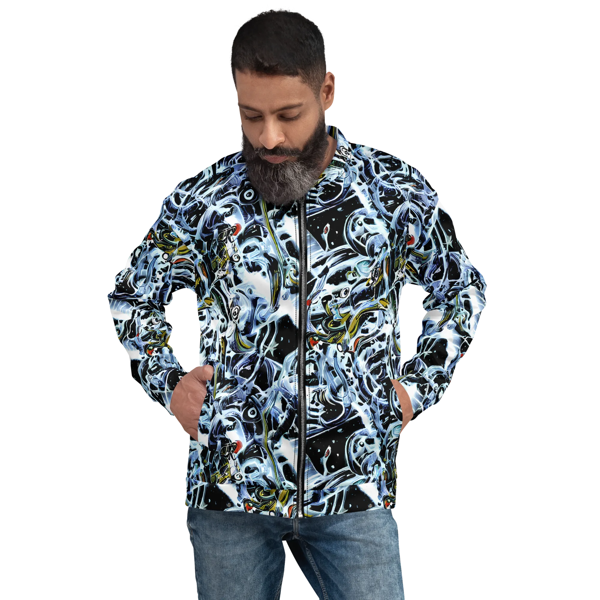 Liquid Chrome on Bomber Jacket — Front
