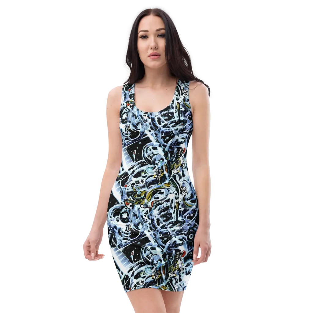 Liquid Chrome on Bodycon Dress — Front