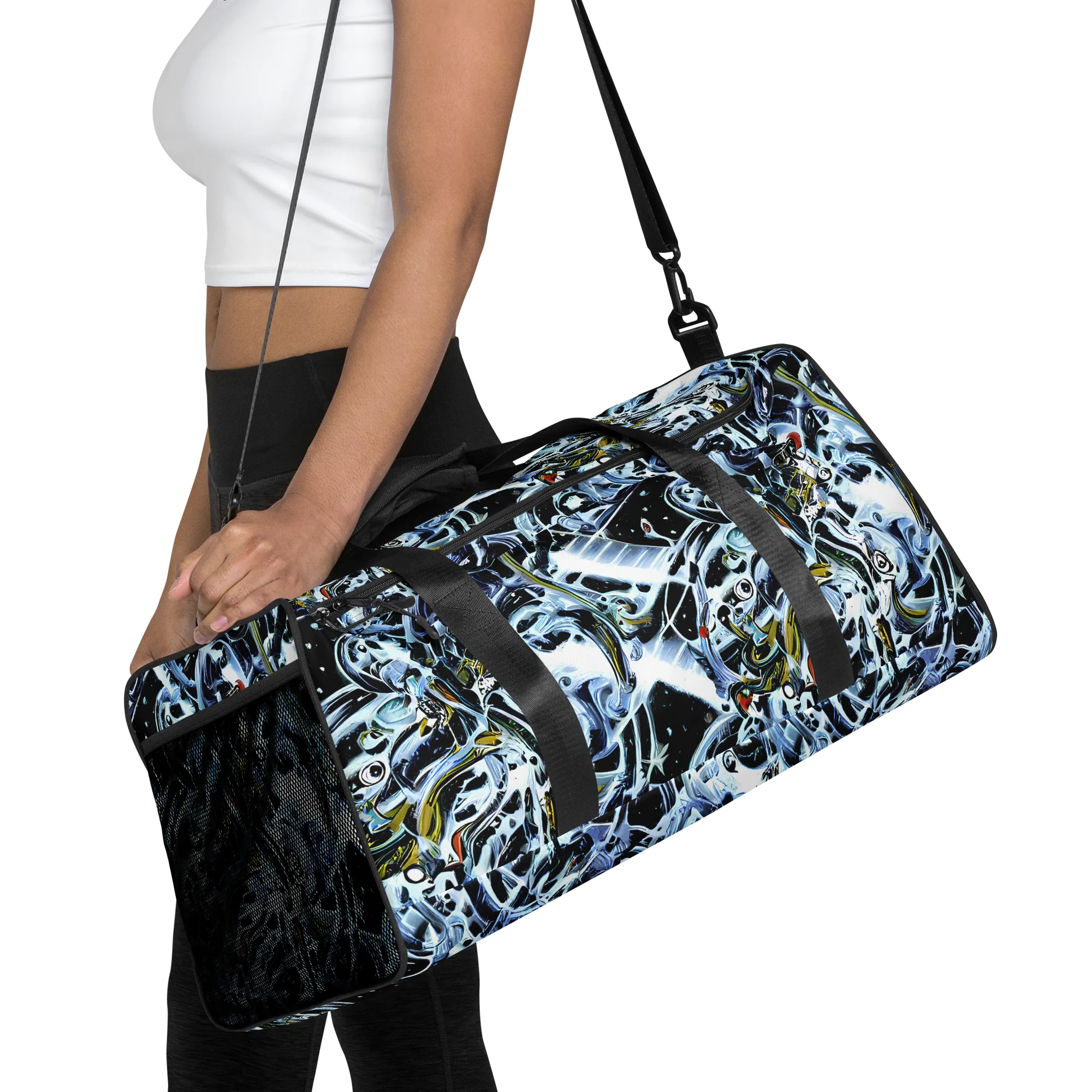 Liquid Chrome on Duffle Bag — Front