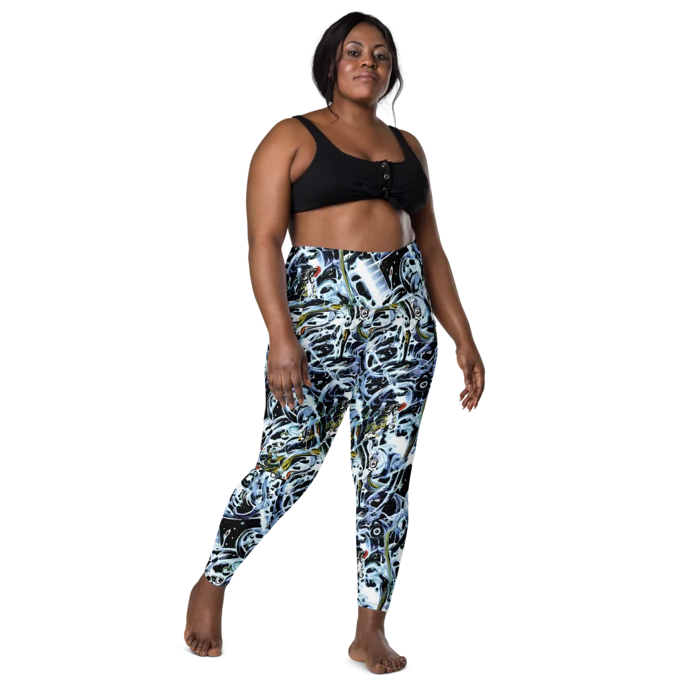 Liquid Chrome on Leggings with Pockets — Front