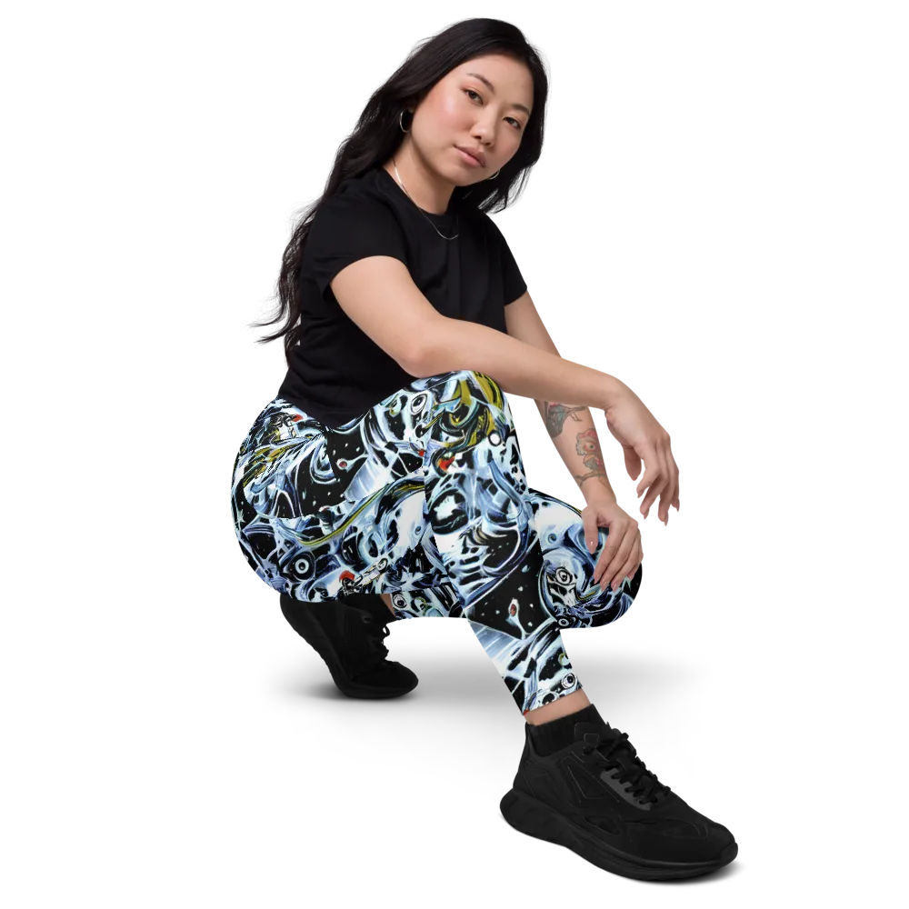 Liquid Chrome on Leggings with Pockets — Right Front