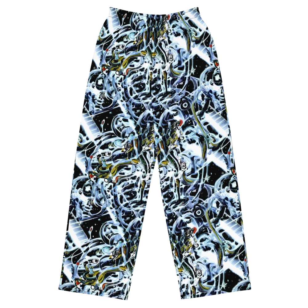 Liquid Chrome on Wide-Leg Pants — Front
