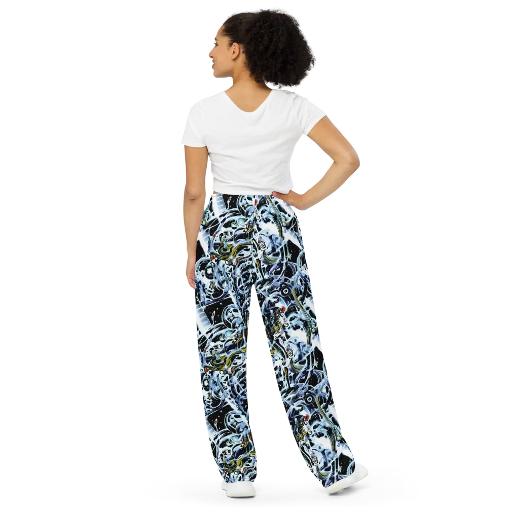 Liquid Chrome on Wide-Leg Pants — Back