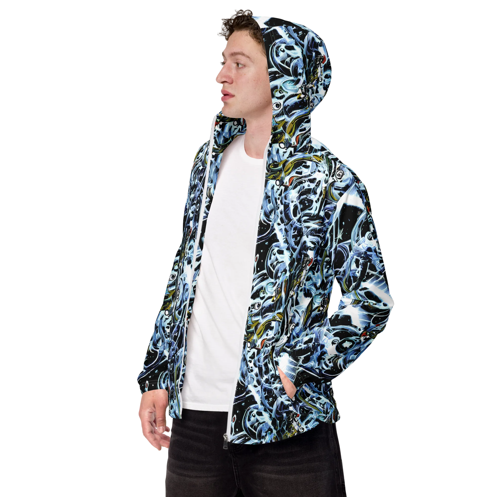Liquid Chrome on Men's Windbreaker — Left Front