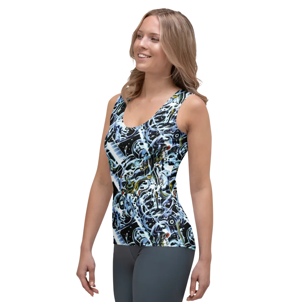 Liquid Chrome on Women's Tank Top — Left Front