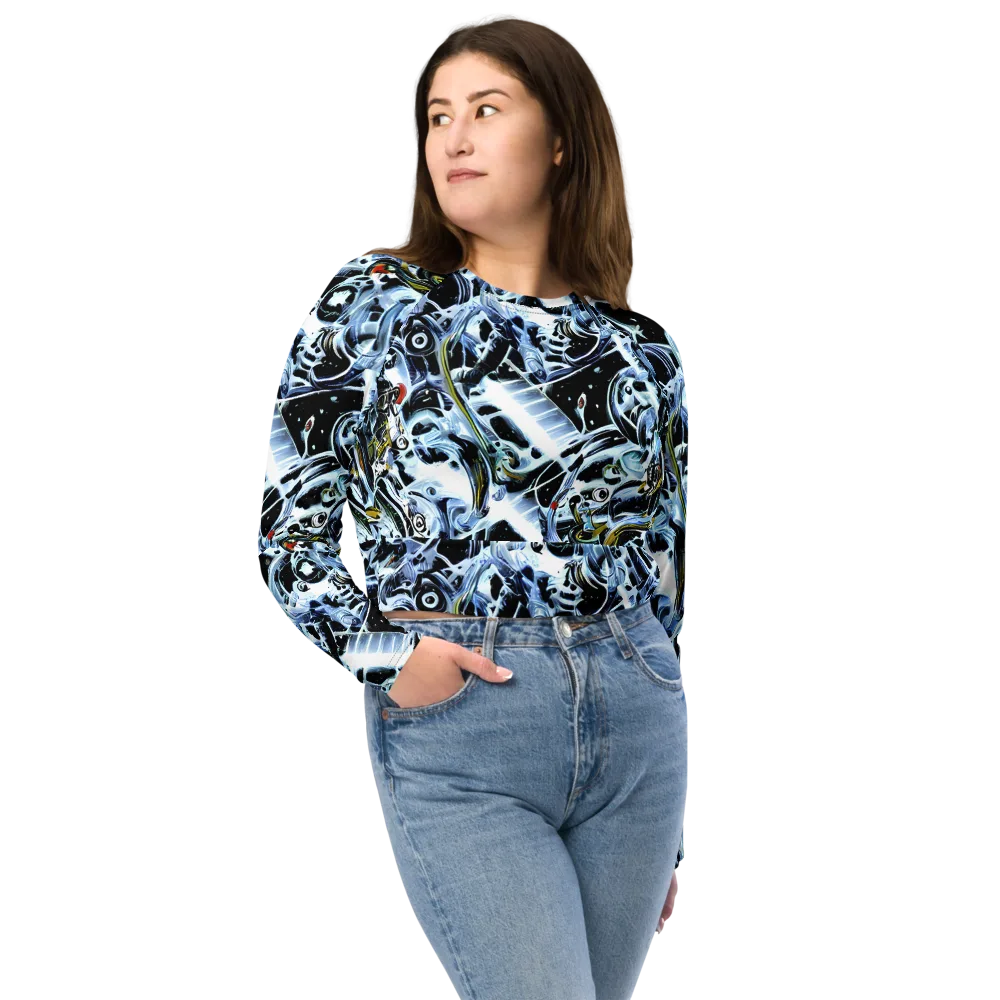 Liquid Chrome on Long Sleeve Crop Top — Front