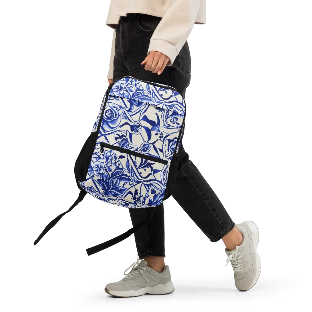 Cobalt Chinoiserie on Utility Backpack — Front