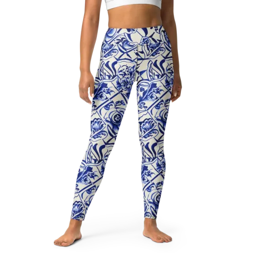 Cobalt Chinoiserie on a Yoga Leggings