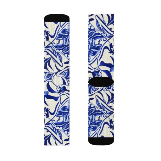 Cobalt Chinoiserie on a Socks