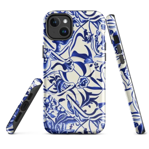 Cobalt Chinoiserie on a MagSafe Tough Case for iPhone®