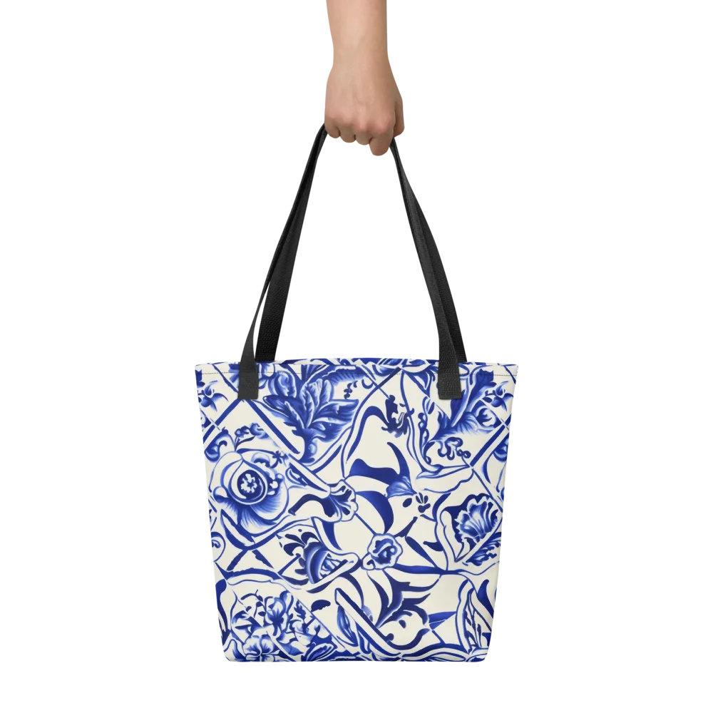 Cobalt Chinoiserie on Tote Bag — Front