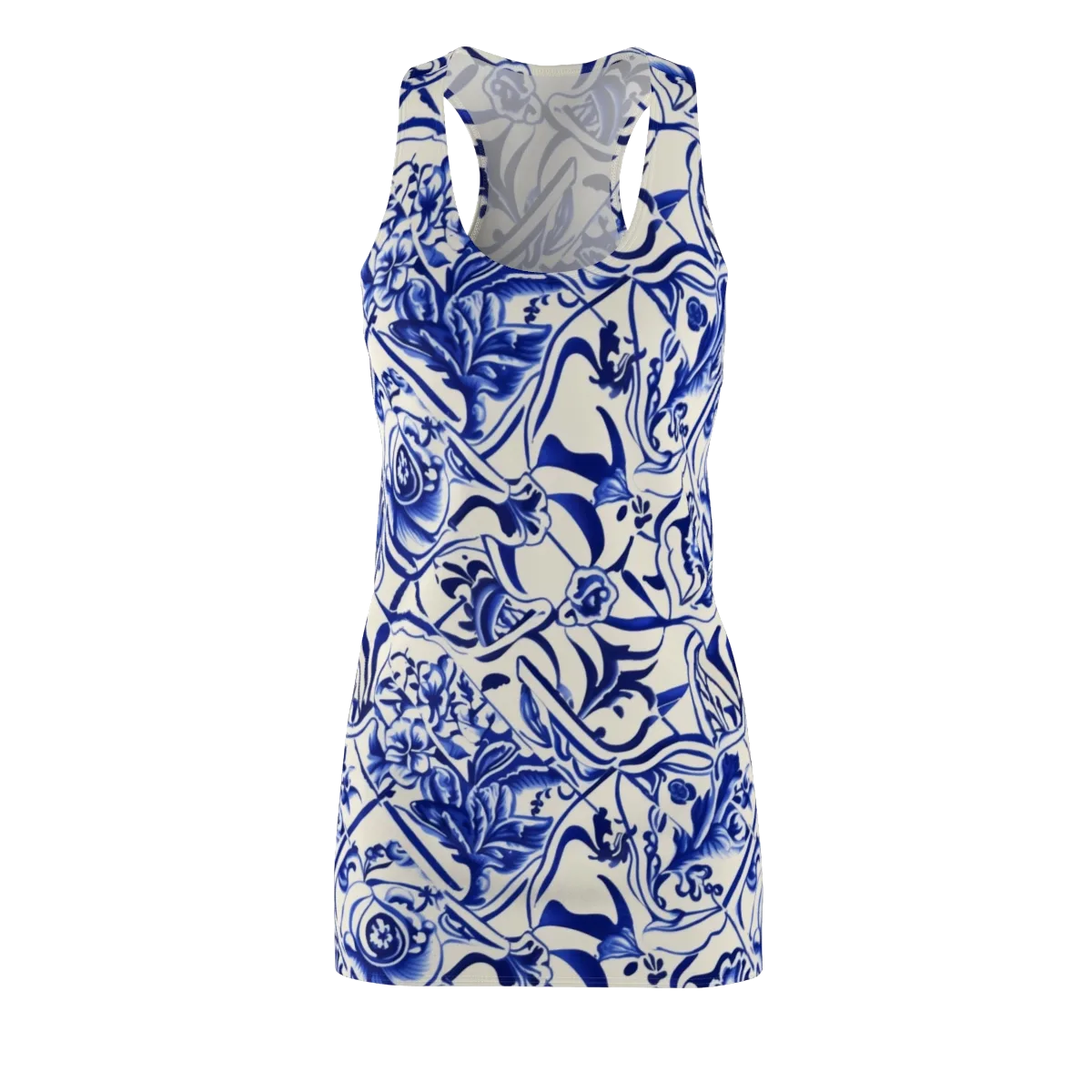 Cobalt Chinoiserie on Racerback Dress — Front