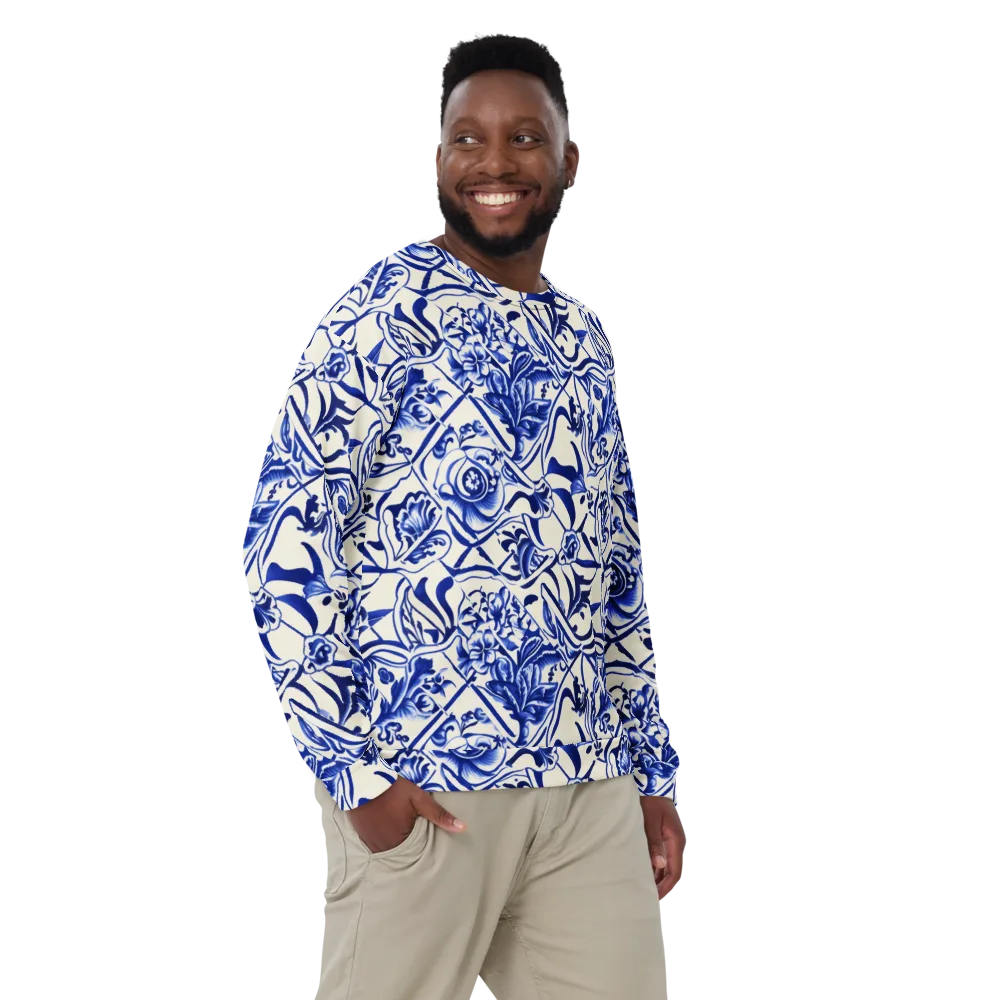 Cobalt Chinoiserie on Sweatshirt — Front