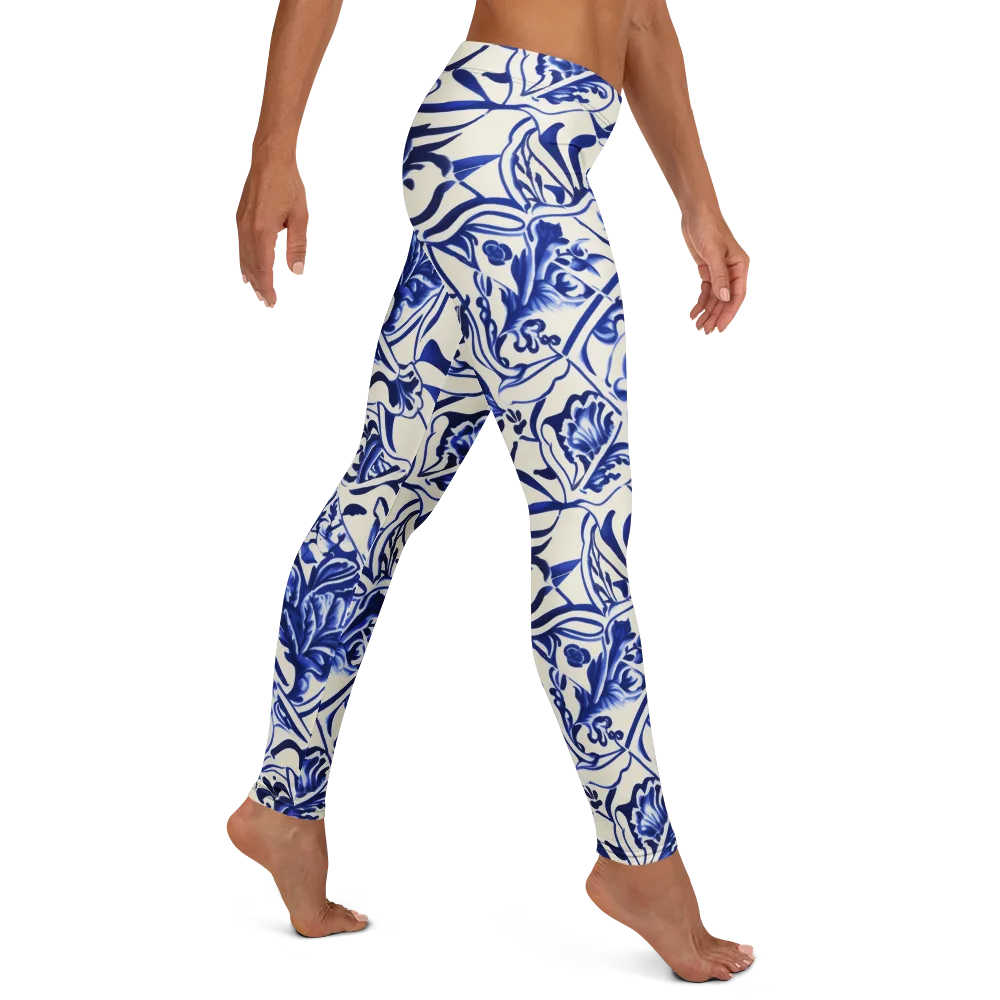 Cobalt Chinoiserie on Leggings — Right