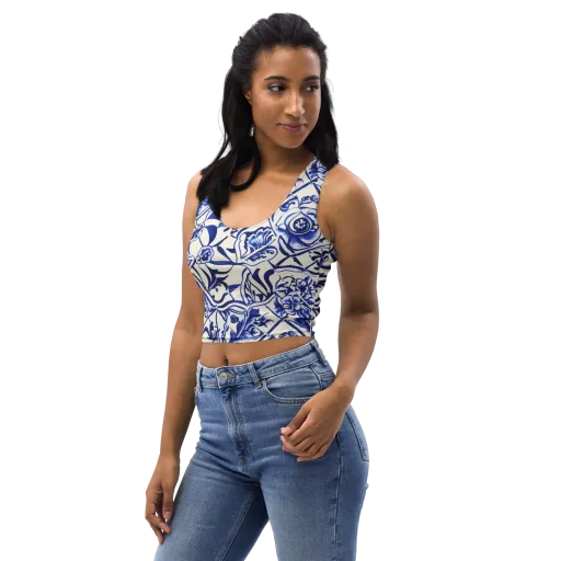 Cobalt Chinoiserie on a Crop Top