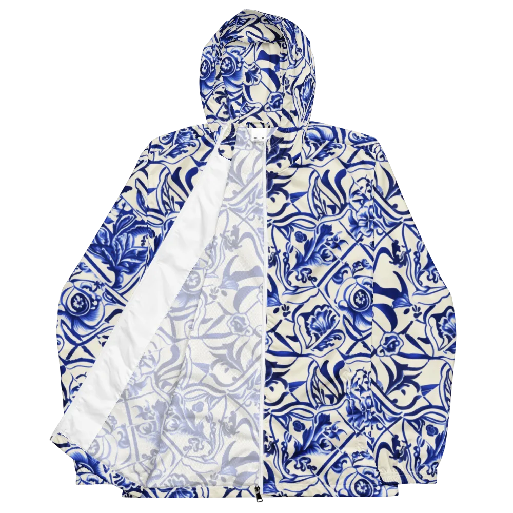 Cobalt Chinoiserie on Men's Windbreaker — Front