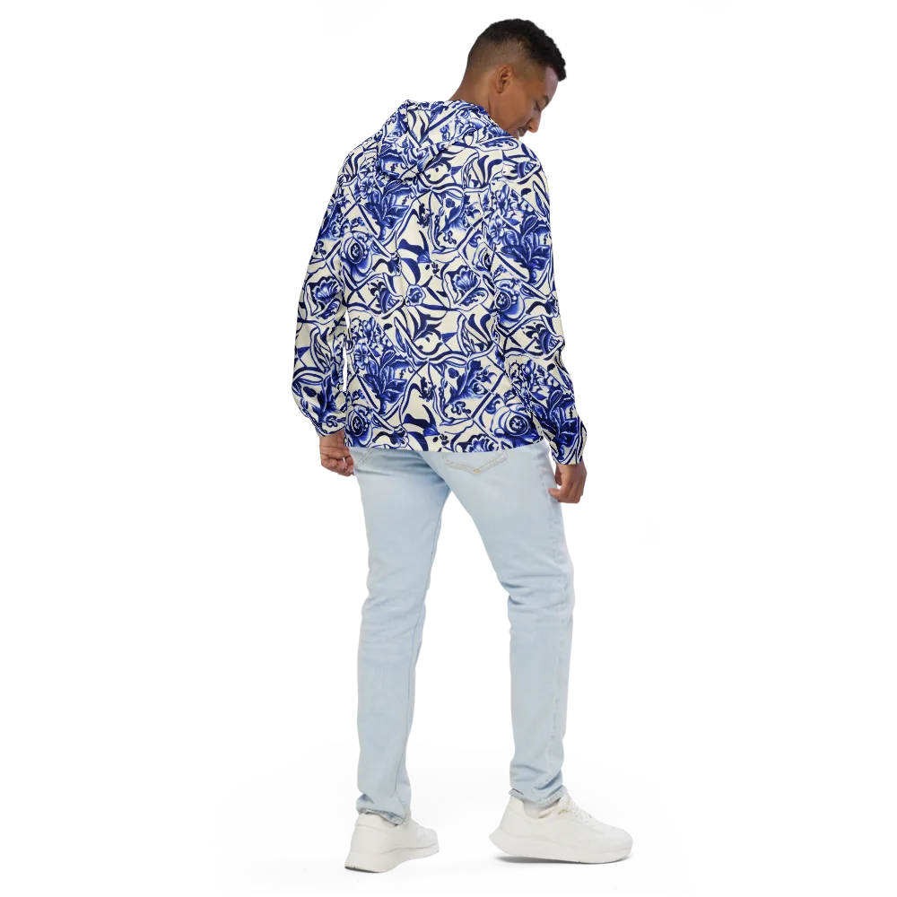 Cobalt Chinoiserie on Men's Windbreaker — Back