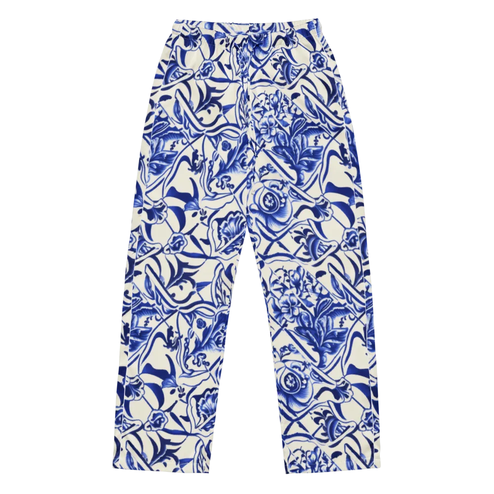 Cobalt Chinoiserie on Women's Pajama Pants — Front