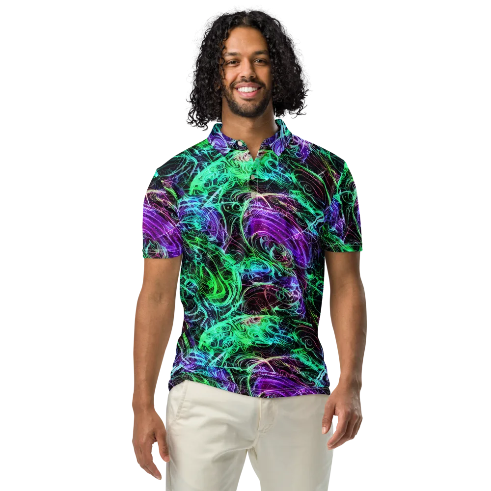 Midnight Bioflux on Men's Slim Fit Polo Shirt — Front