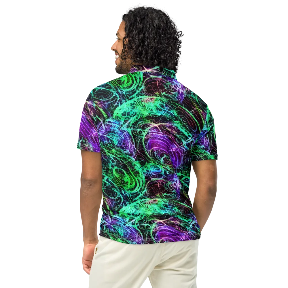 Midnight Bioflux on Men's Slim Fit Polo Shirt — Back