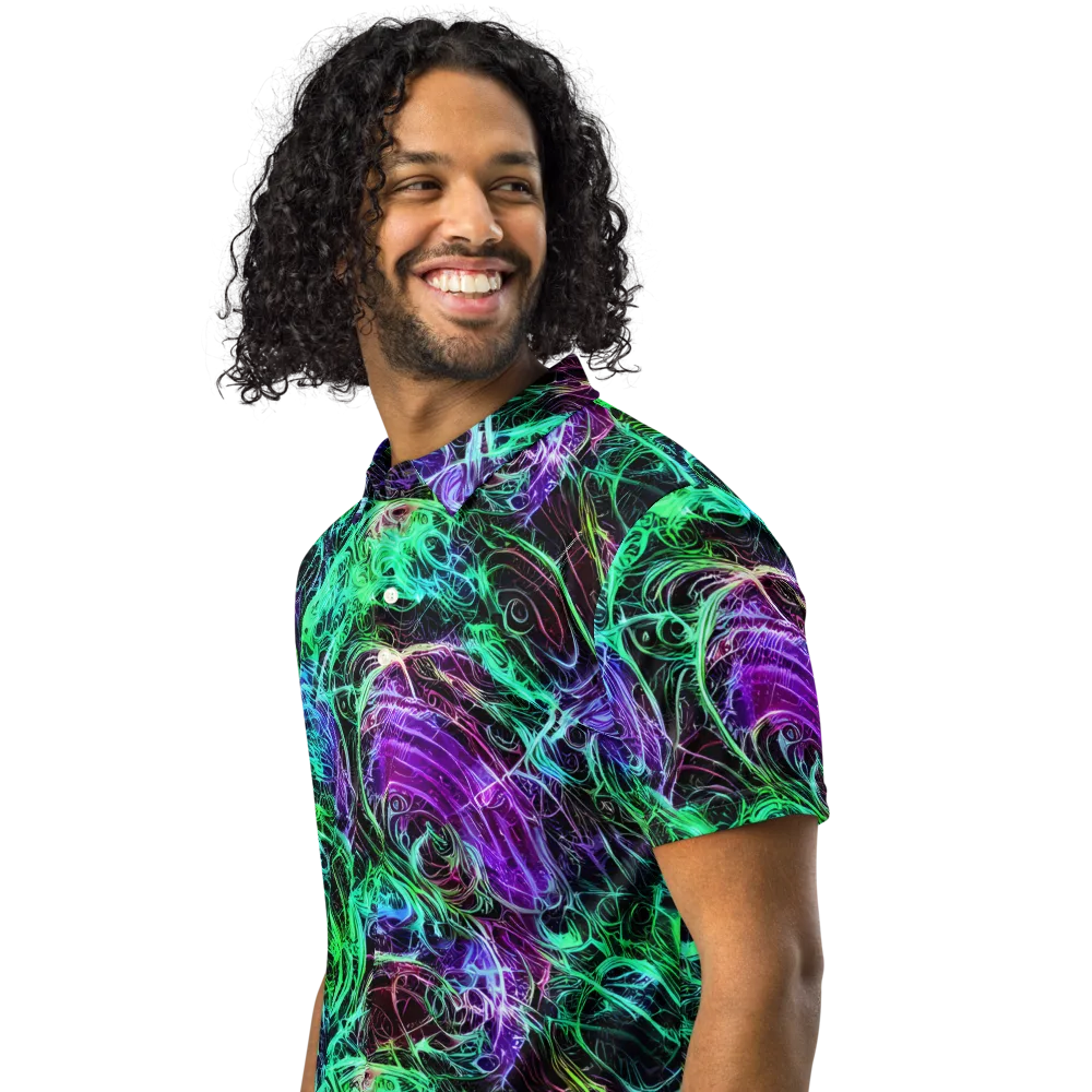 Midnight Bioflux on Men's Slim Fit Polo Shirt — Left Front