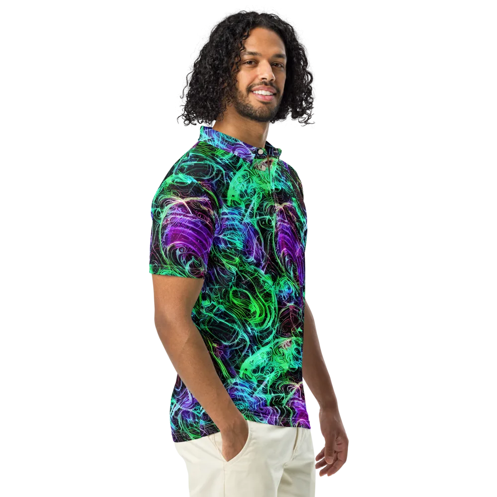 Midnight Bioflux on Men's Slim Fit Polo Shirt — Right Front