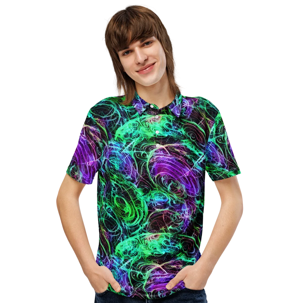 Midnight Bioflux on Men's Slim Fit Polo Shirt — Front