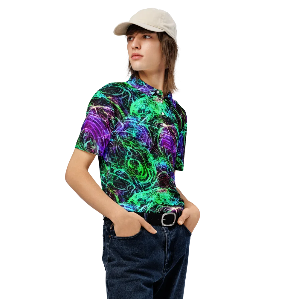 Midnight Bioflux on Men's Slim Fit Polo Shirt — Right Front