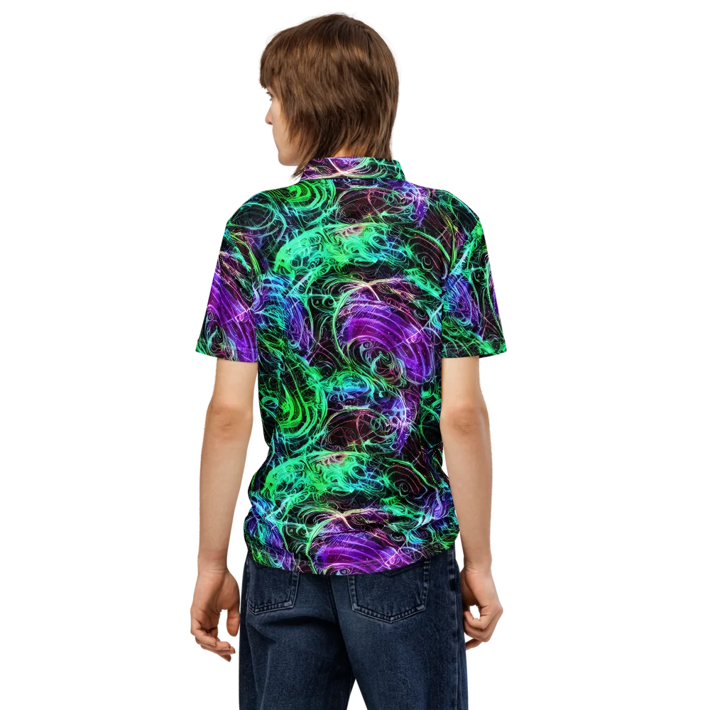 Midnight Bioflux on Men's Slim Fit Polo Shirt — Back