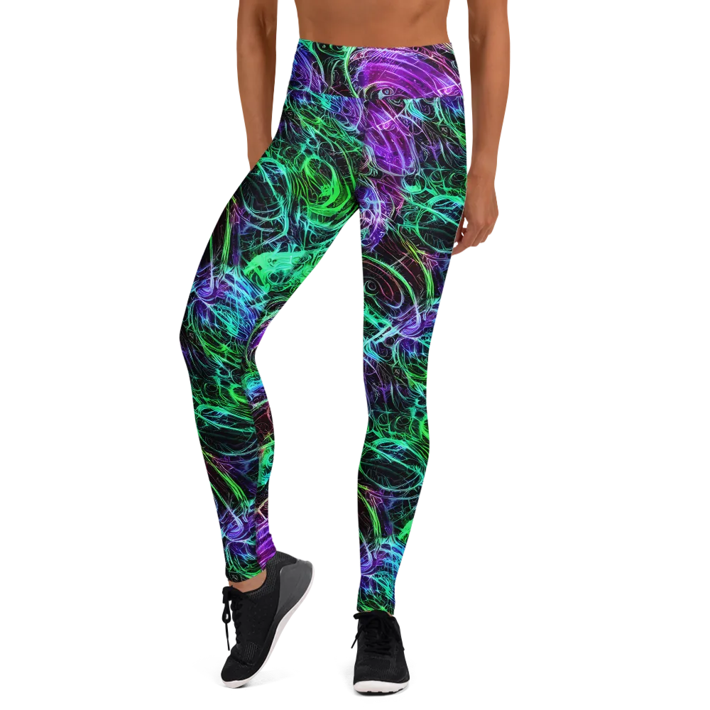 Midnight Bioflux on Yoga Leggings — Front