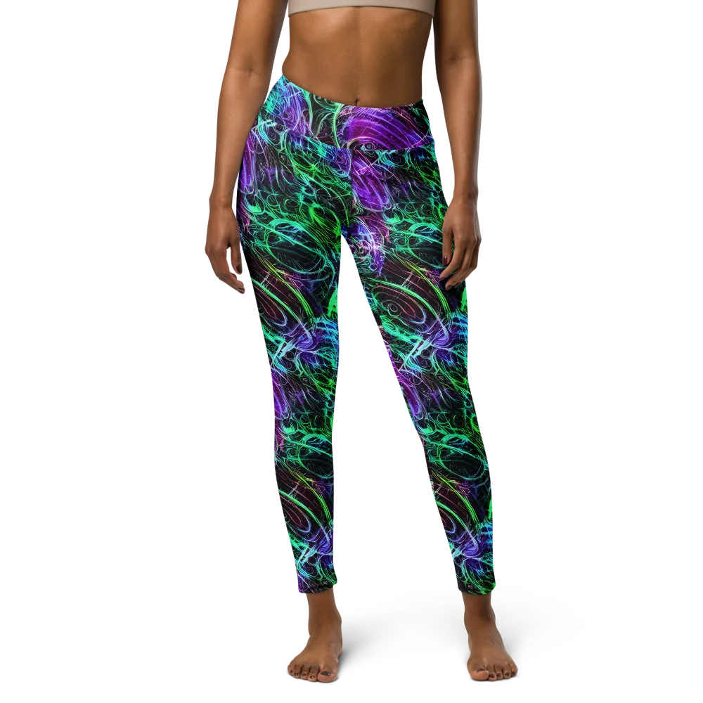 Midnight Bioflux on Yoga Leggings — Front