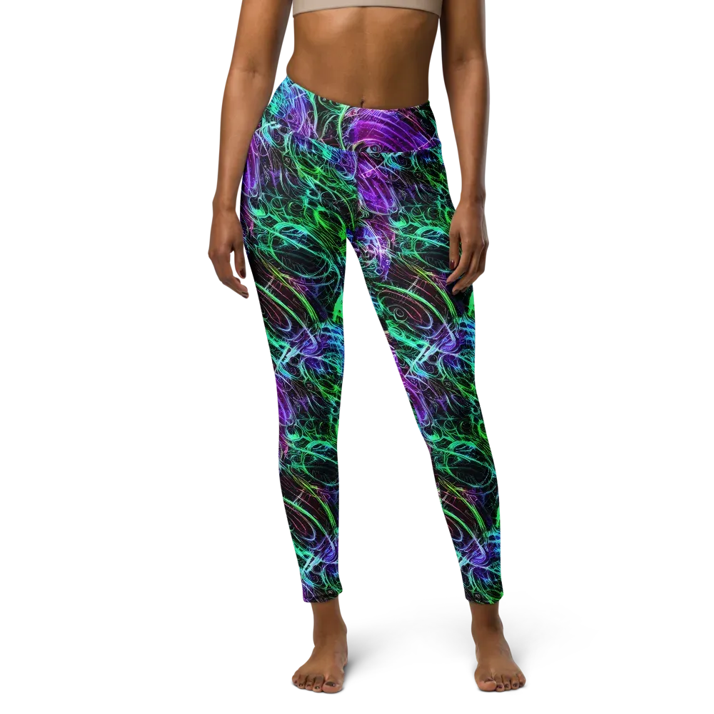 Midnight Bioflux on Yoga Leggings — Front