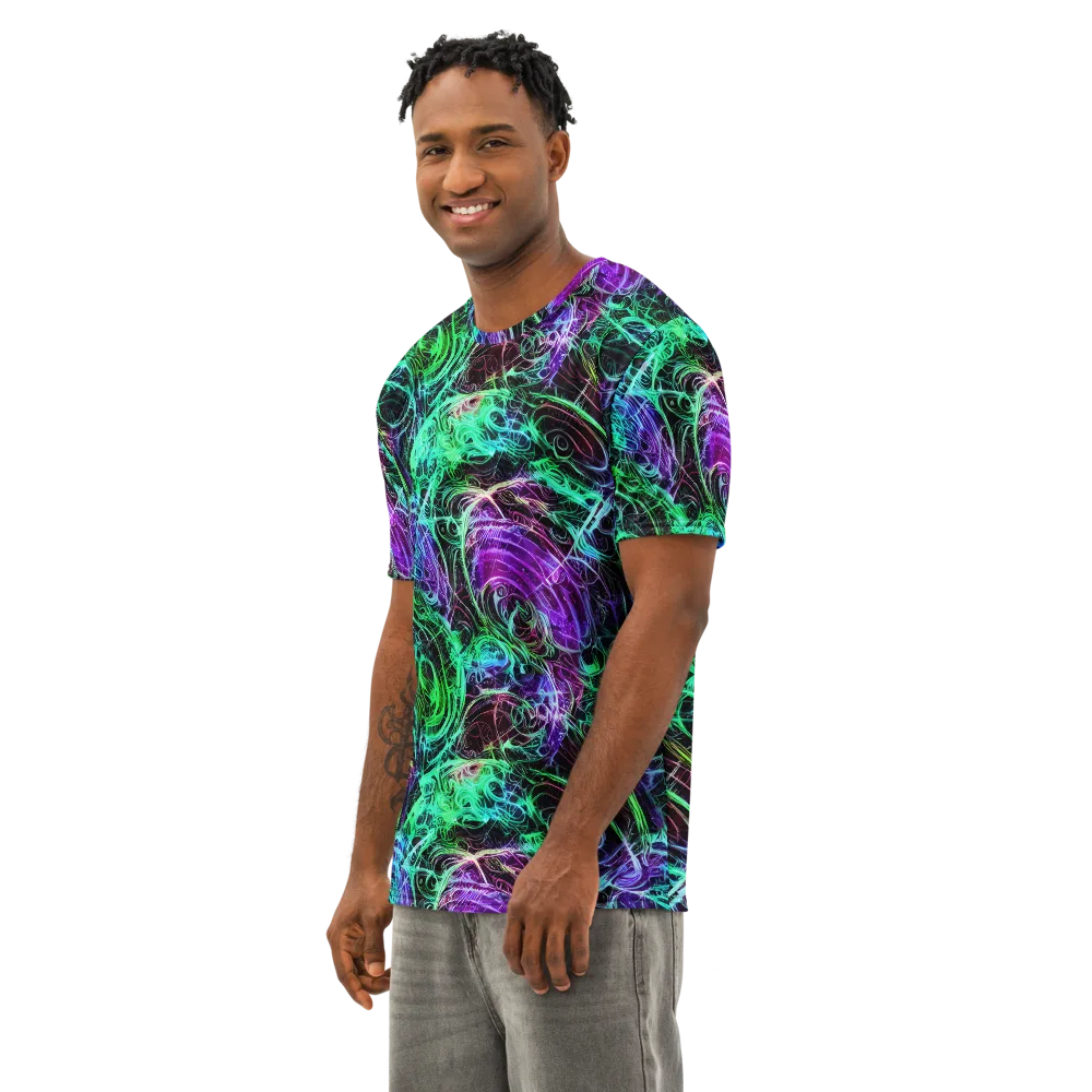 Midnight Bioflux on Men's Cotton Crew Neck T-Shirt — Left Front