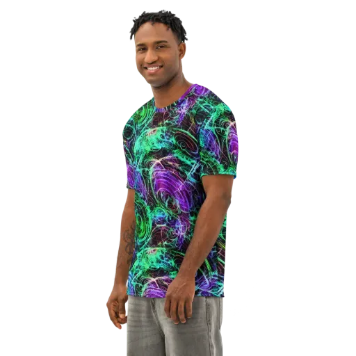 Midnight Bioflux on a Men's Cotton Crew Neck T-Shirt