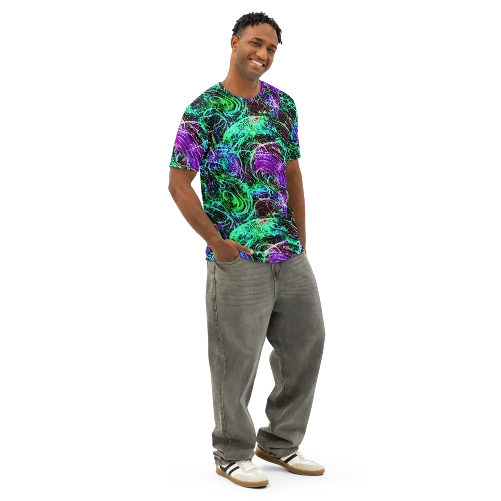 Midnight Bioflux on Men's Cotton Crew Neck T-Shirt — Right Front
